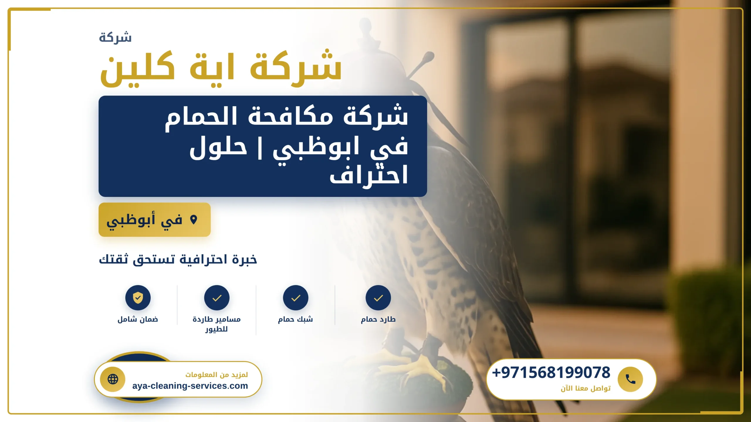 صورة شركة مكافحة الحمام في ابوظبي | حلول احترافية وآمنة من ايه كلين