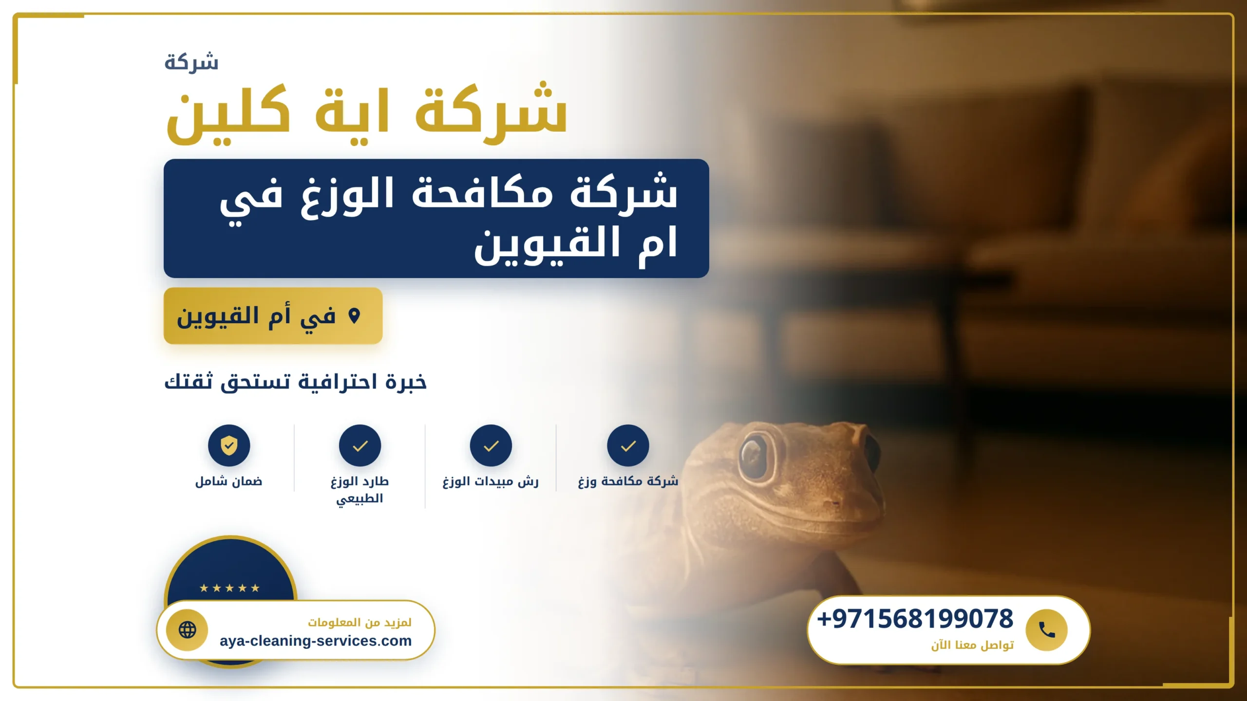 صورة شركة مكافحة الوزغ في ام القيوين |0568199078| ابادة فورية